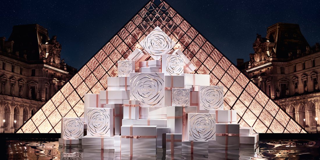 Lancome Holiday studio design Maud Vantours campaign set design paper art Paris