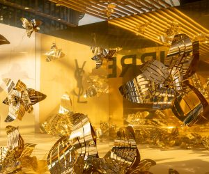 Yves Saint Laurent studio design Maud Vantours scenography flowers metal Paris