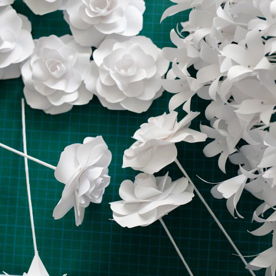 Balmain studio design Maud Vantours roses paper art Paris