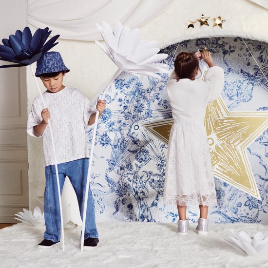 Baby Dior Noël studio design Maud Vantours campaign set design paper art paper flowers Paris