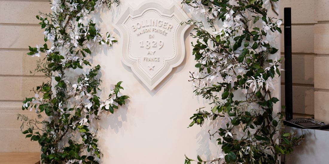 Champagne Bollinger studio design Maud Vantours scenography paper art Fleurs papier Paris